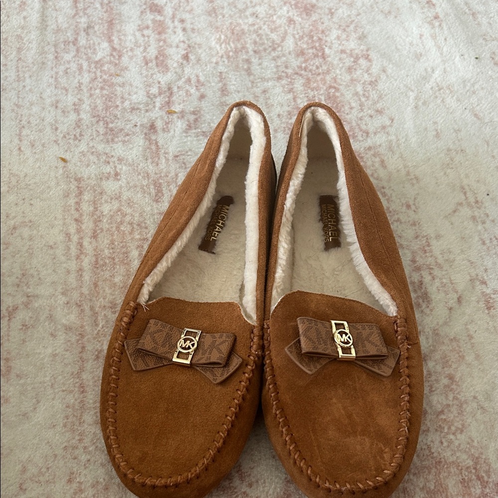 Michael Kors Women's Brown Moccasins with Bow Detail